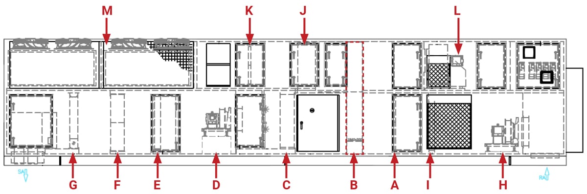 XeteX Custom RTU drawing with desiccant dehumidification