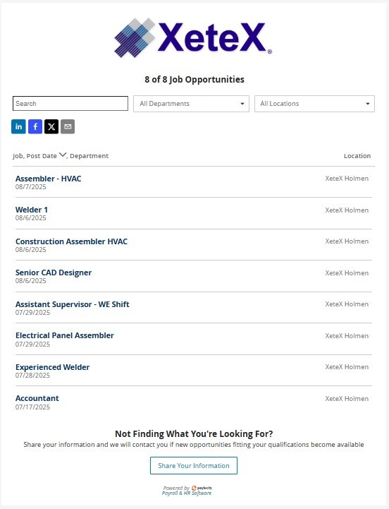 August 2025 Career Opportunities