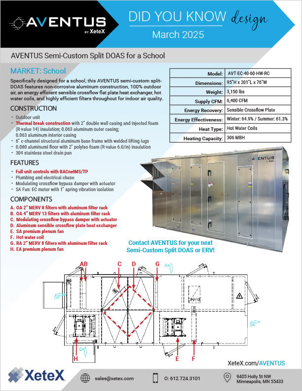 AVENTUS Semi-Custom Split-DOAS for a School