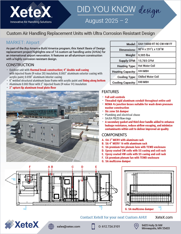 XeteX Custom Air-Handling Replacement Units with Ultra Corrosion-Resistant Design XeteX Custom Air-Handling Replacement Units with Ultra Corrosion-Resistant Design