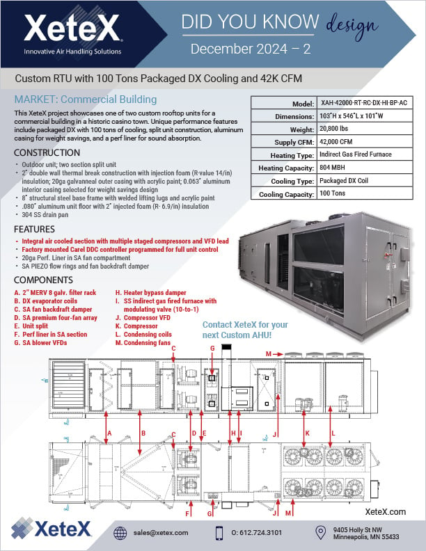 XeteX-Custom-RTU-with-100-Tons-Packaged-DX-Cooling-and-42K-CFM