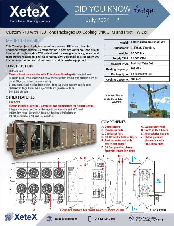 XeteX-DYK-July-2024-Custom-RTU-with-133-Tons-DX-Cooling-and-34K-CFM-HW-Coil-2