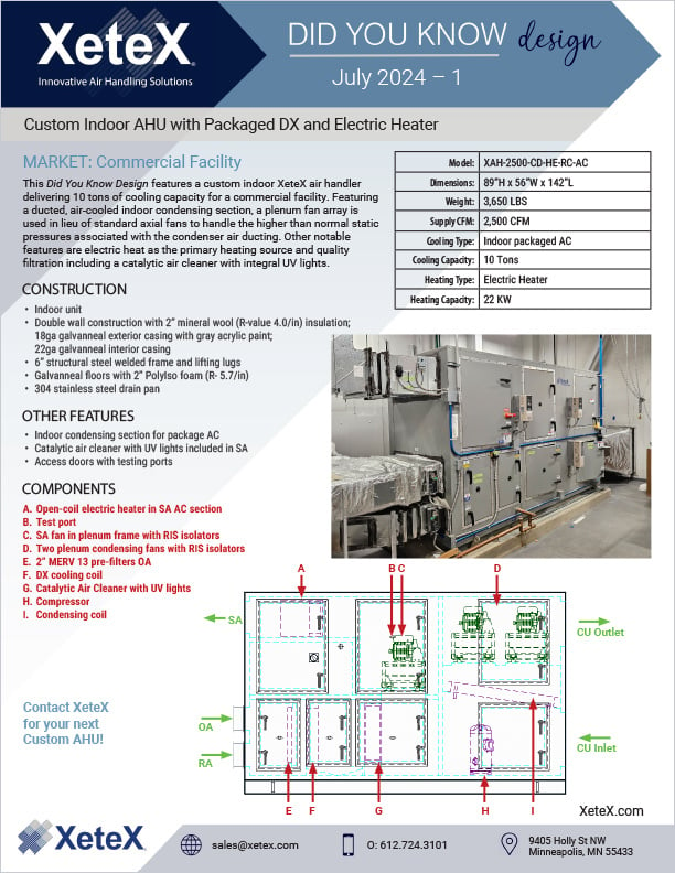 XeteX-DYK-July-2024-Custom-indoor-AHU-with-packaged-DX-and-electric-heater-1